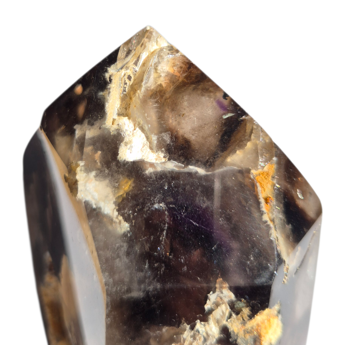 Crystals - Amethyst-Smoky Quartz Polished Generator/Tower