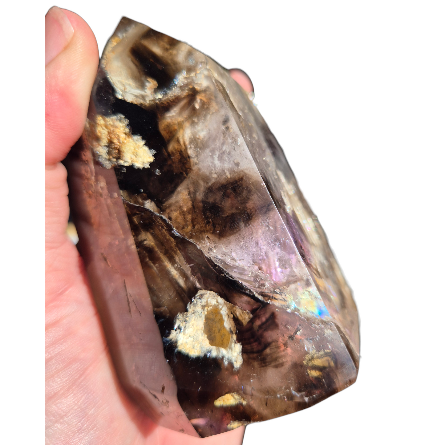 Crystals - Amethyst-Smoky Quartz Polished Generator/Tower