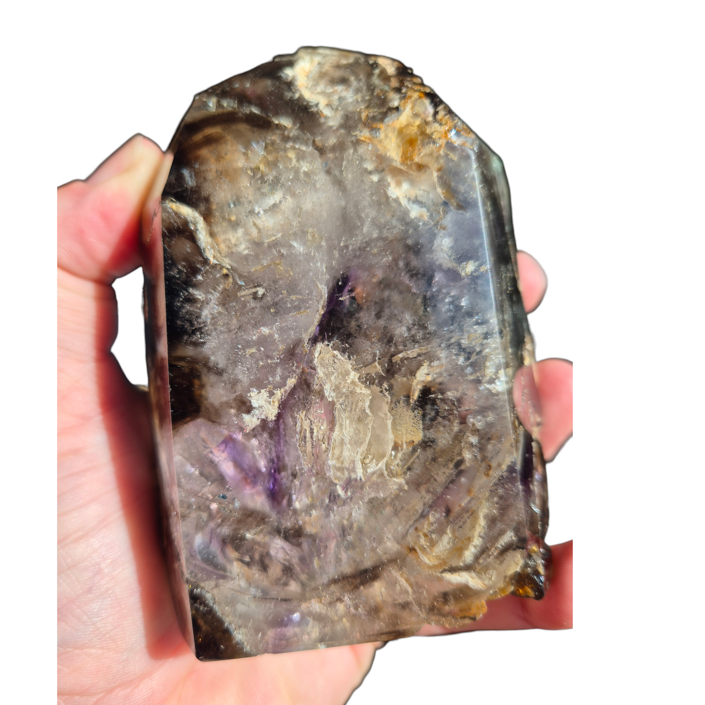 Crystals - Amethyst-Smoky Quartz Polished Generator/Tower