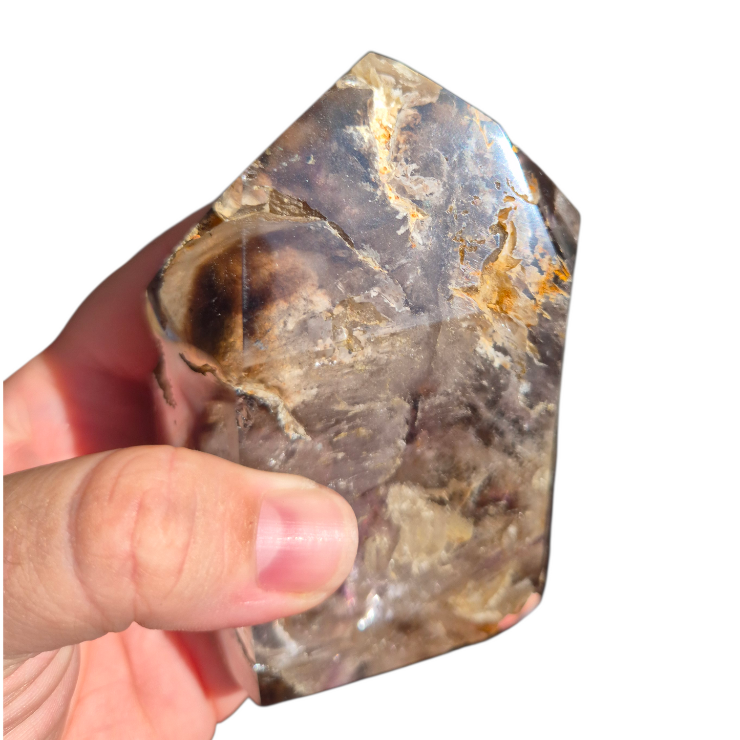 Crystals - Amethyst-Smoky Quartz Polished Generator/Tower