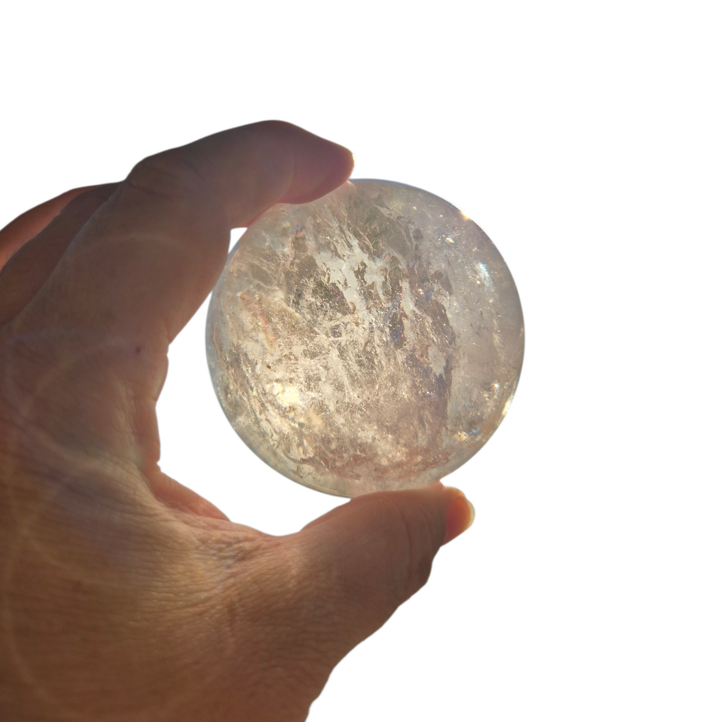Crystals - Clear Quartz Sphere (with Hematoid Quartz Inclusion)