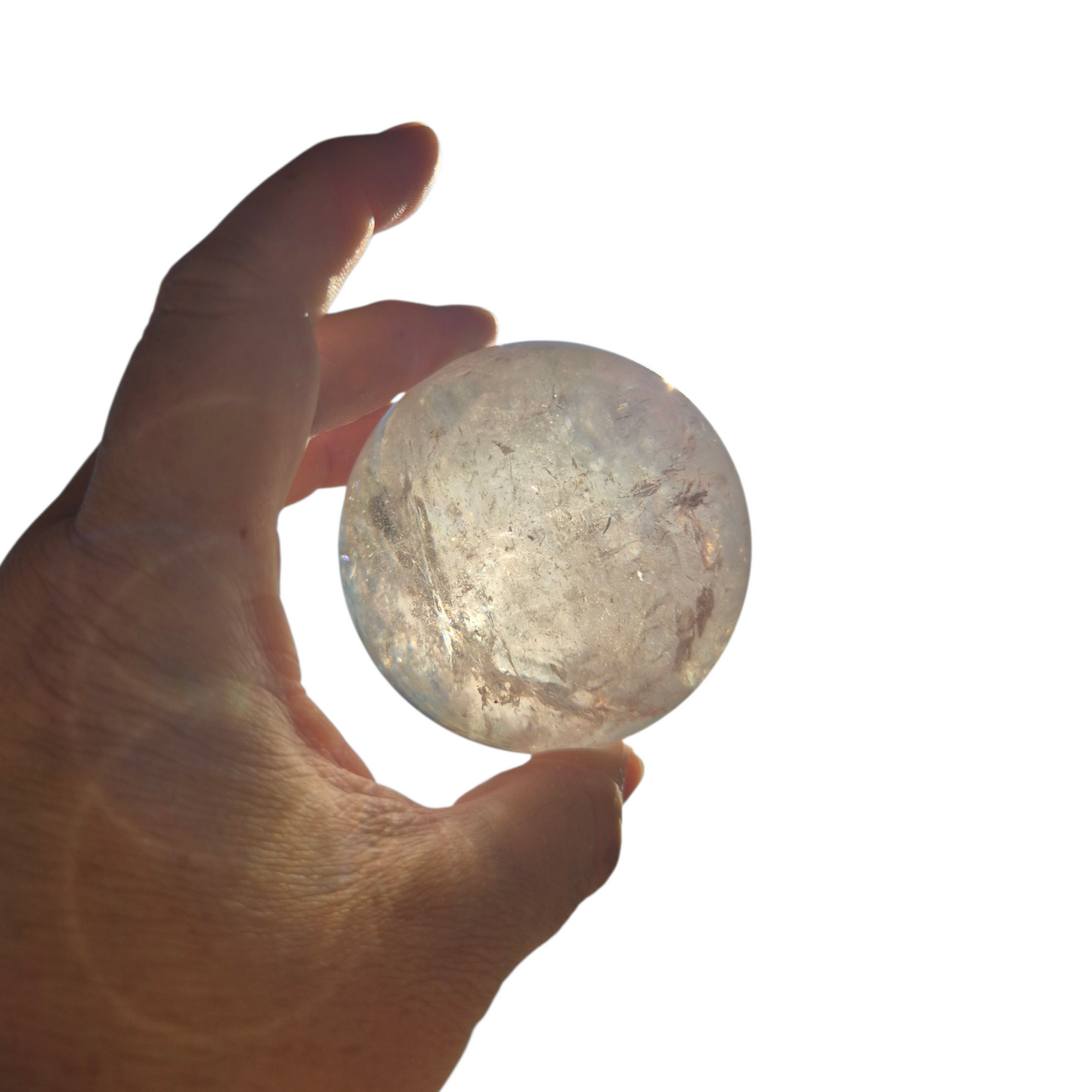 Crystals - Clear Quartz Sphere (with Hematoid Quartz Inclusion)