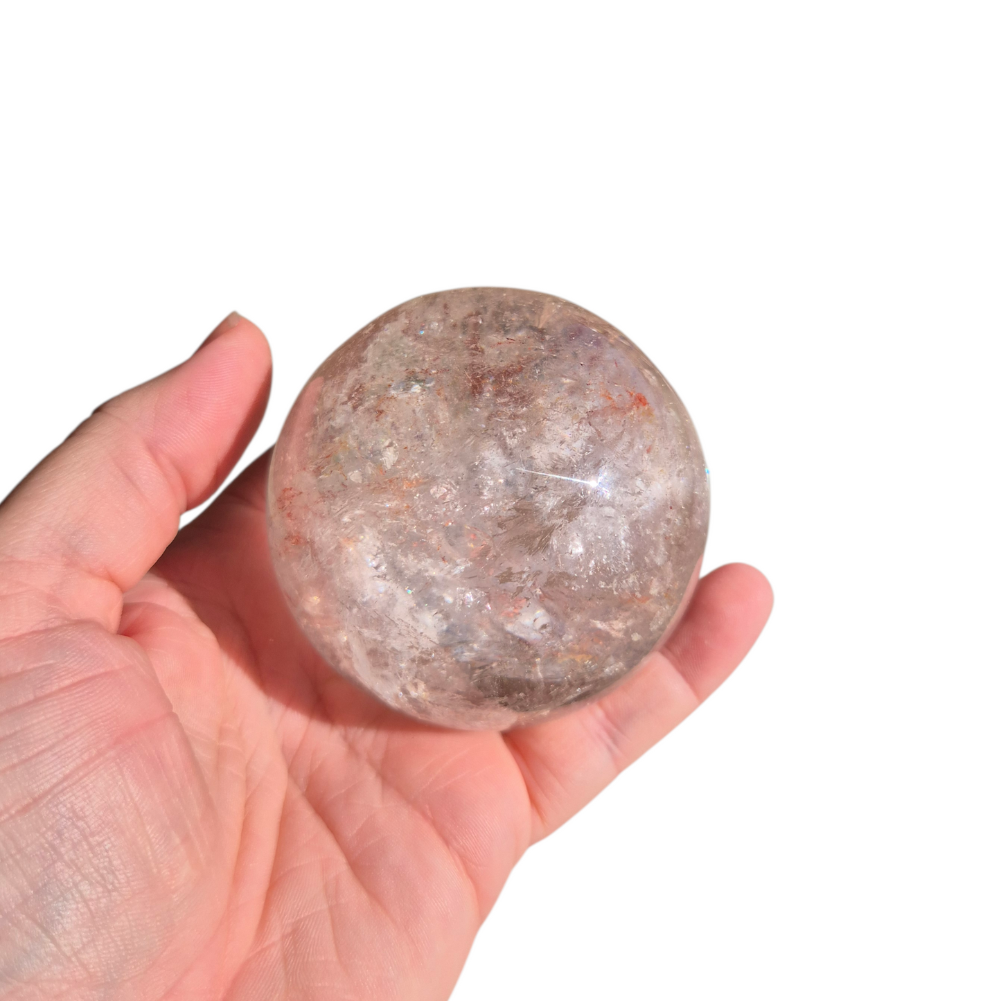 Crystals - Clear Quartz Sphere (with Hematoid Quartz Inclusion)