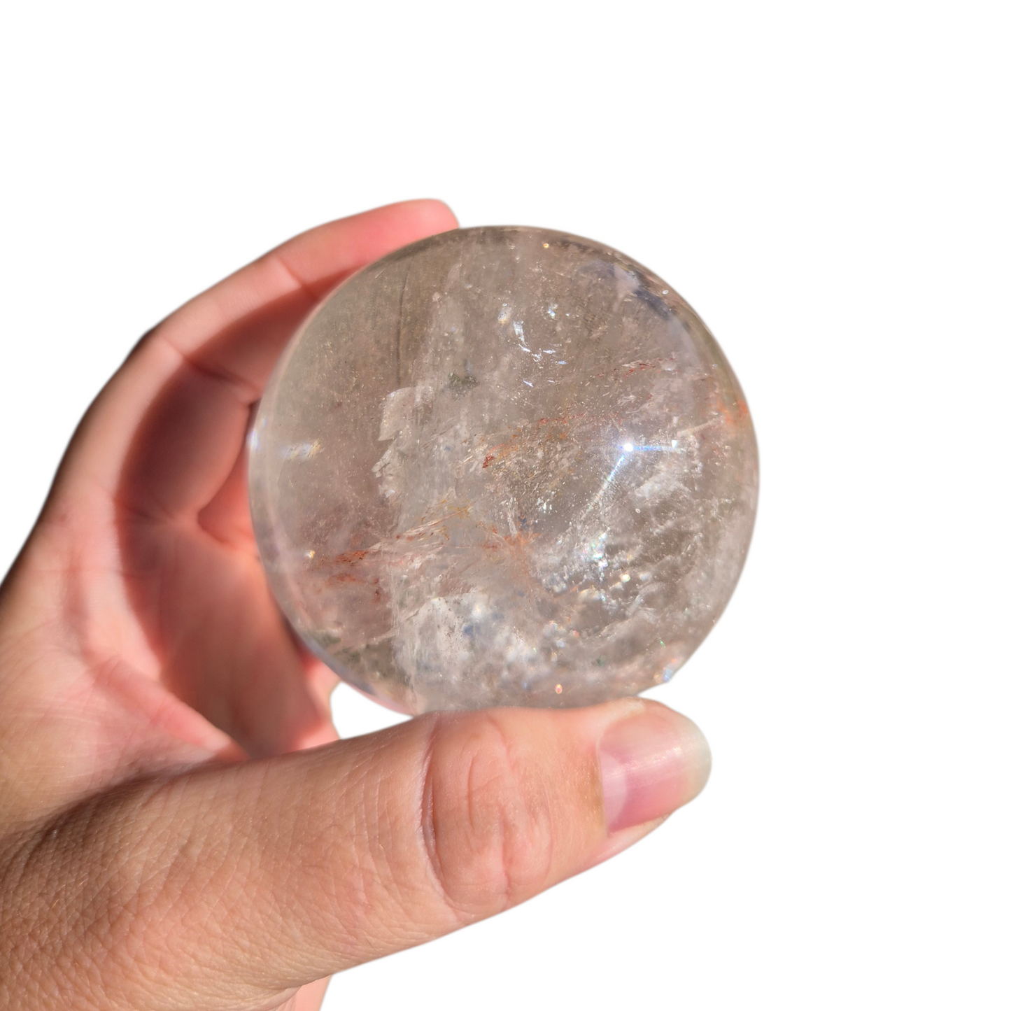 Crystals - Clear Quartz Sphere (with Hematoid Quartz Inclusion)