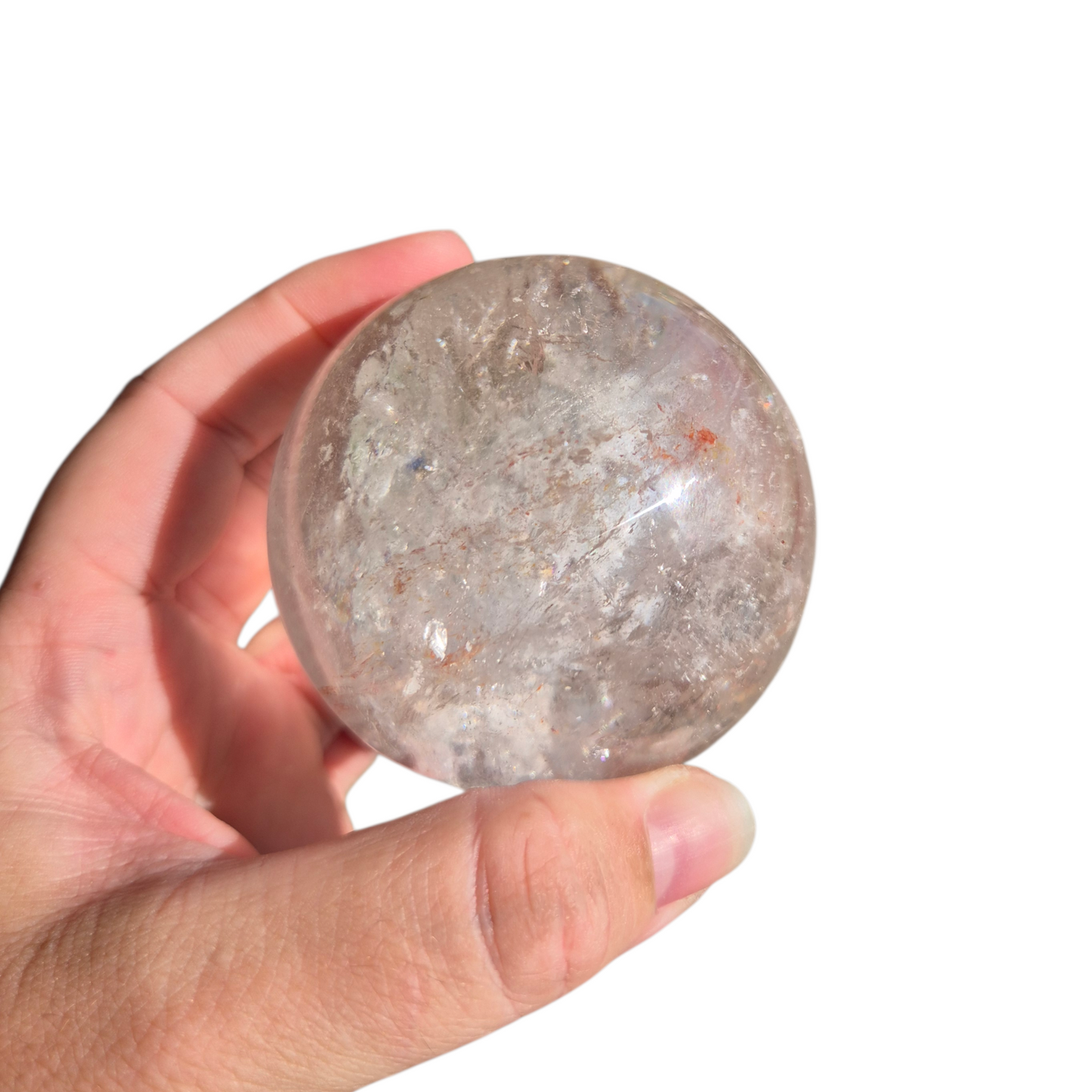 Crystals - Clear Quartz Sphere (with Hematoid Quartz Inclusion)