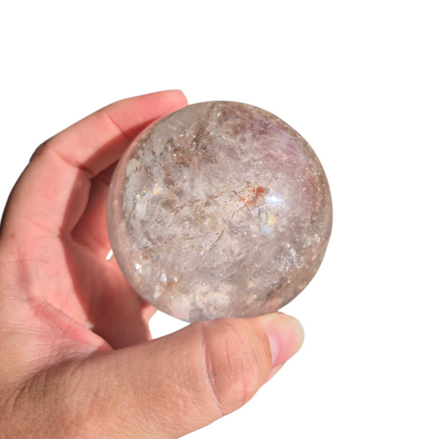 Crystals - Clear Quartz Sphere (with Hematoid Quartz Inclusion)