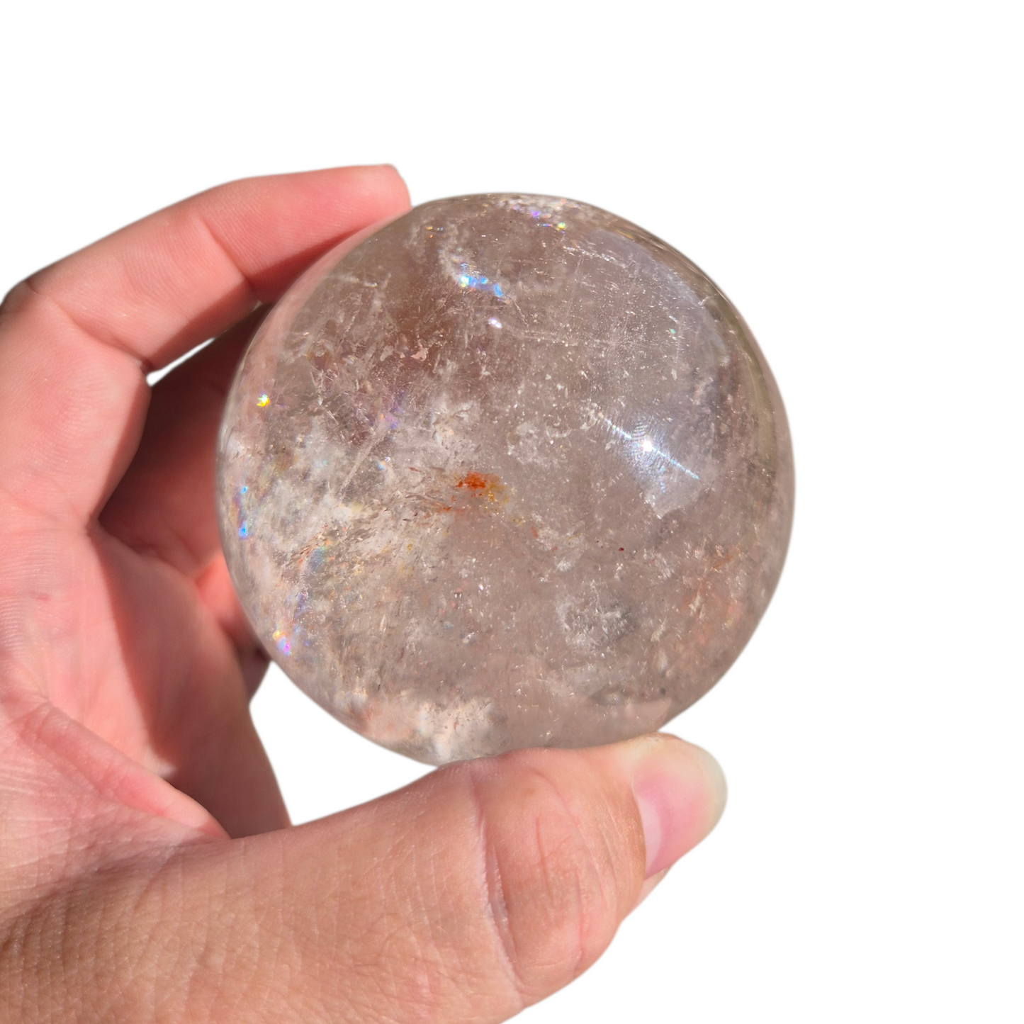 Crystals - Clear Quartz Sphere (with Hematoid Quartz Inclusion)