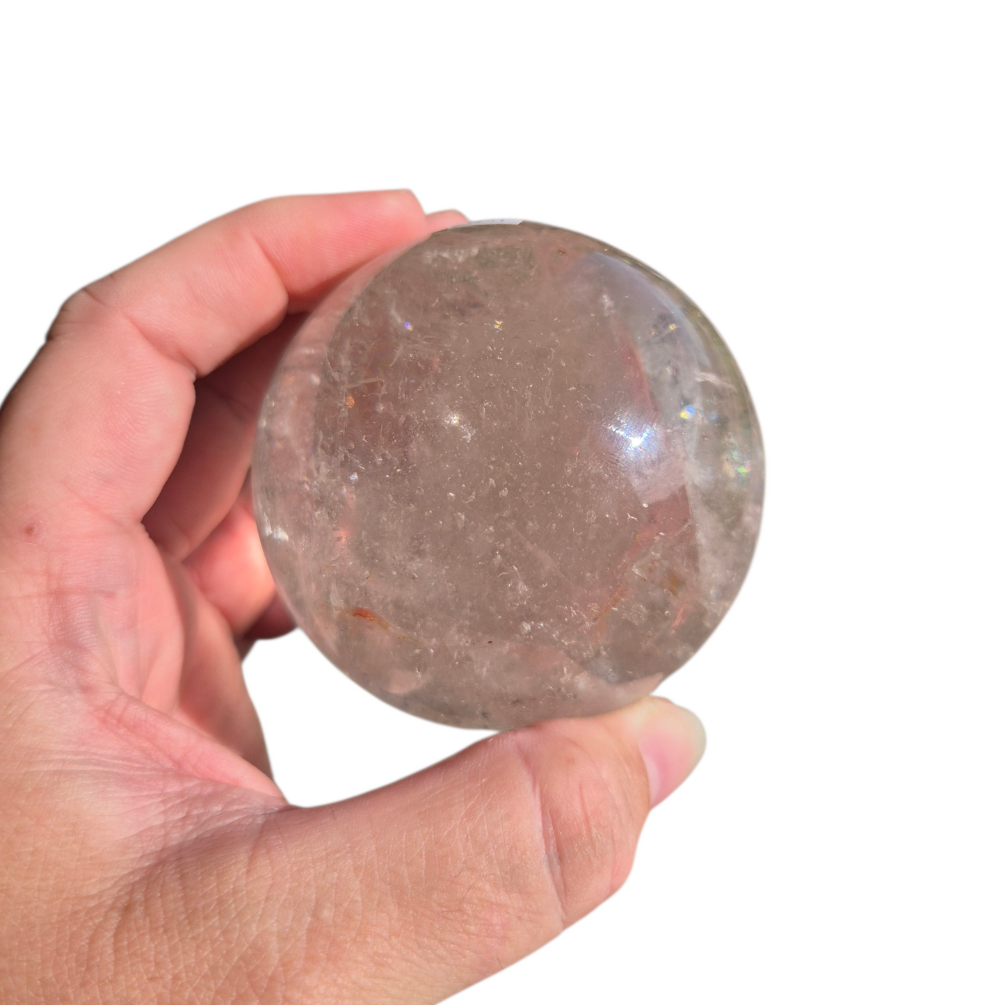 Crystals - Clear Quartz Sphere (with Hematoid Quartz Inclusion)