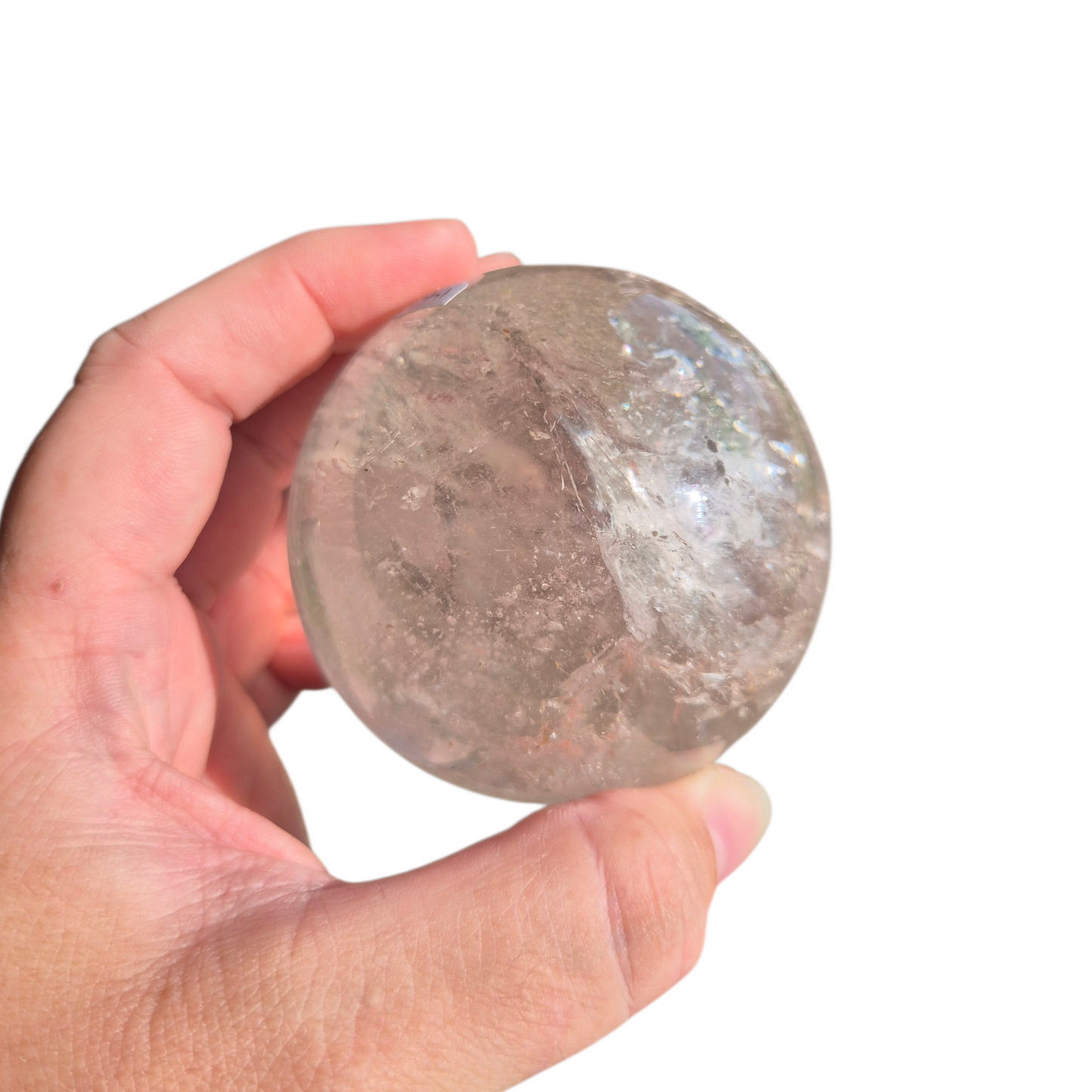 Crystals - Clear Quartz Sphere (with Hematoid Quartz Inclusion)