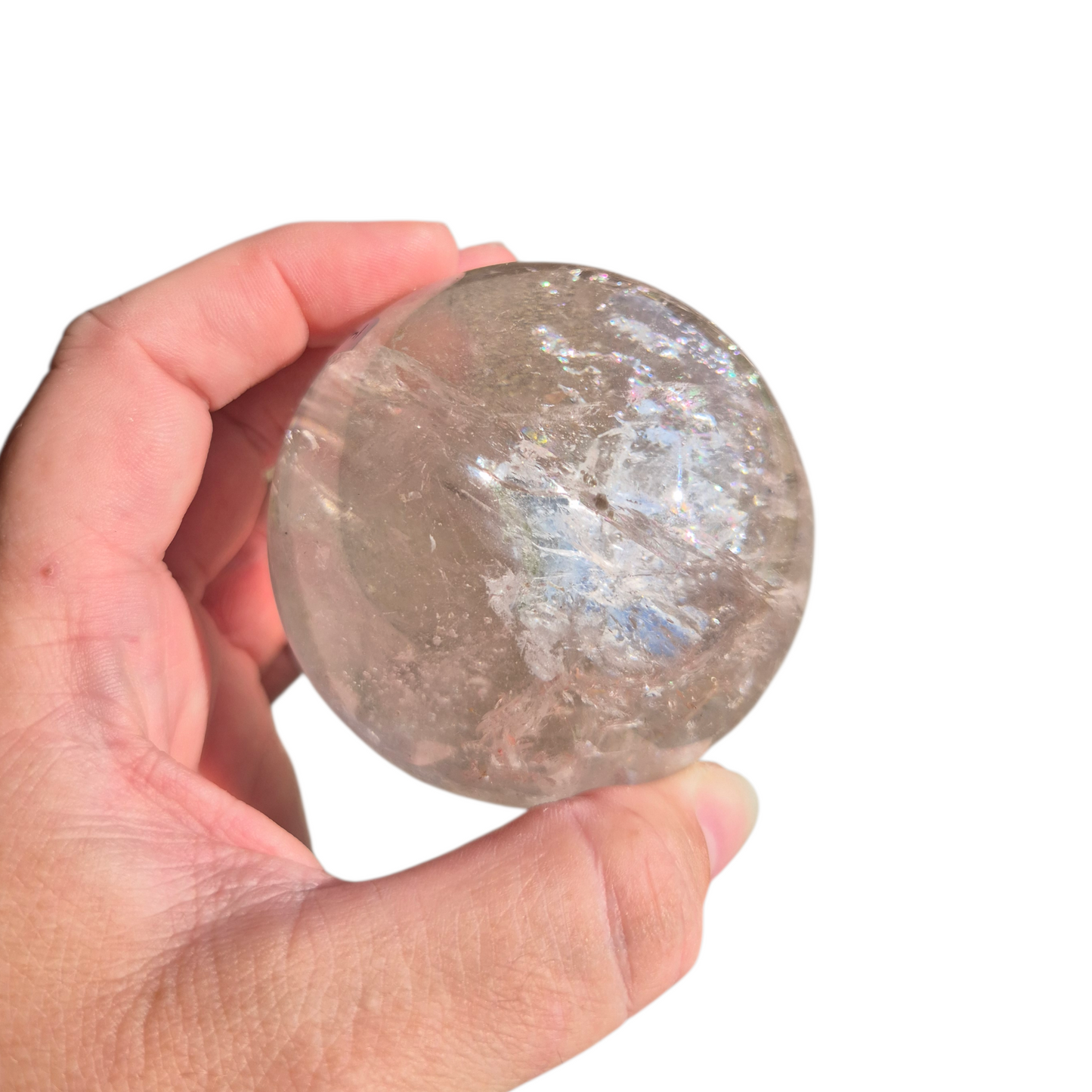 Crystals - Clear Quartz Sphere (with Hematoid Quartz Inclusion)