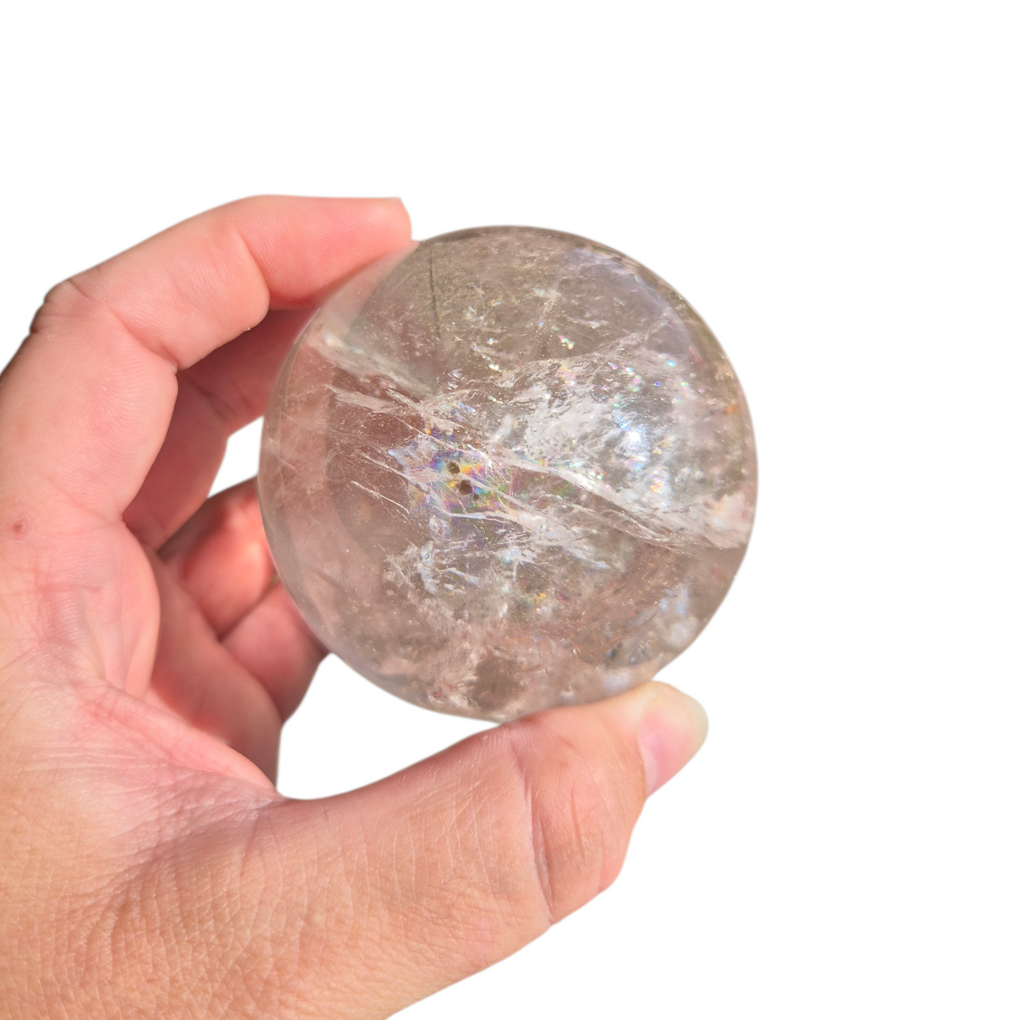 Crystals - Clear Quartz Sphere (with Hematoid Quartz Inclusion)