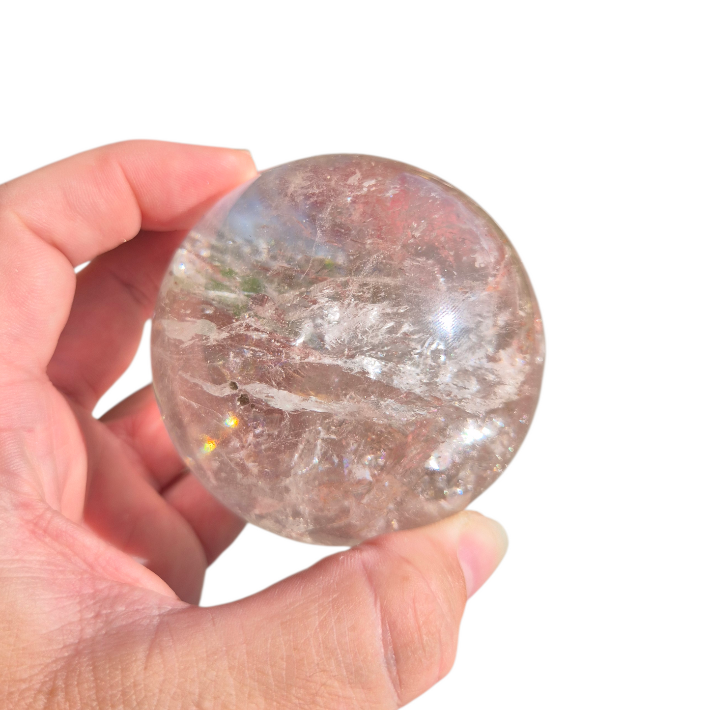 Crystals - Clear Quartz Sphere (with Hematoid Quartz Inclusion)