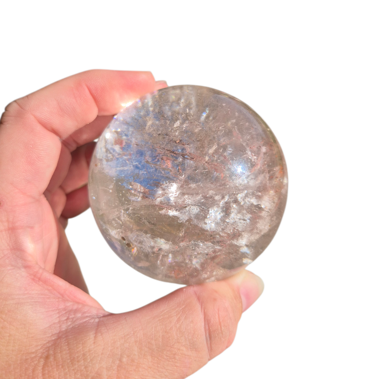 Crystals - Clear Quartz Sphere (with Hematoid Quartz Inclusion)