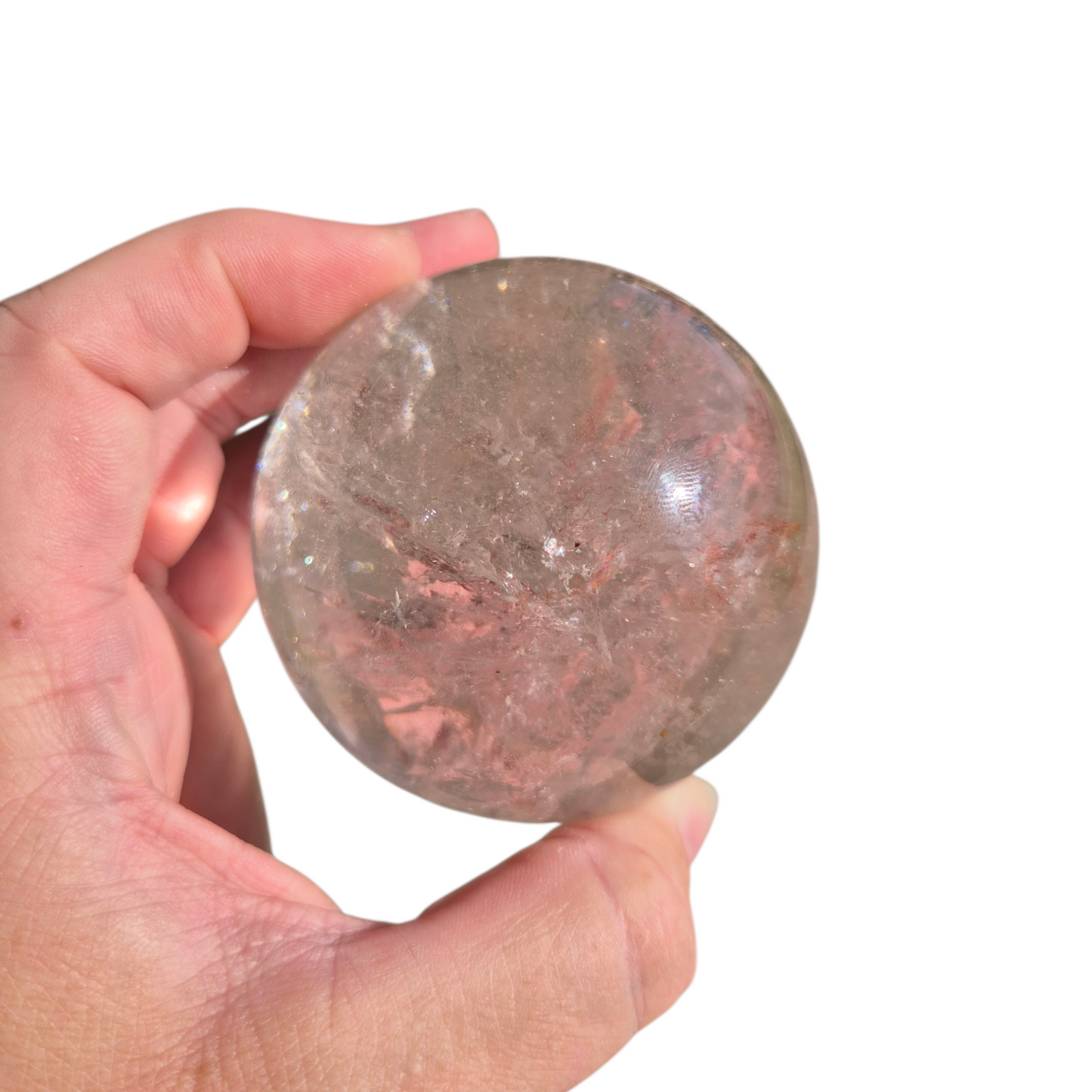 Crystals - Clear Quartz Sphere (with Hematoid Quartz Inclusion)
