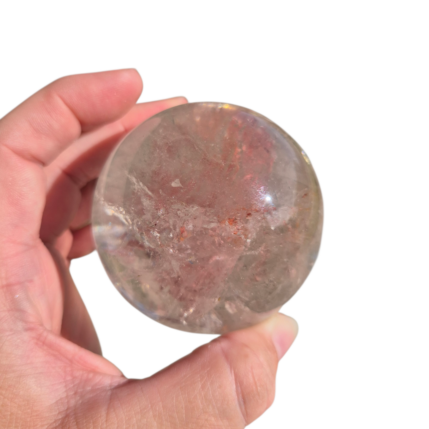 Crystals - Clear Quartz Sphere (with Hematoid Quartz Inclusion)