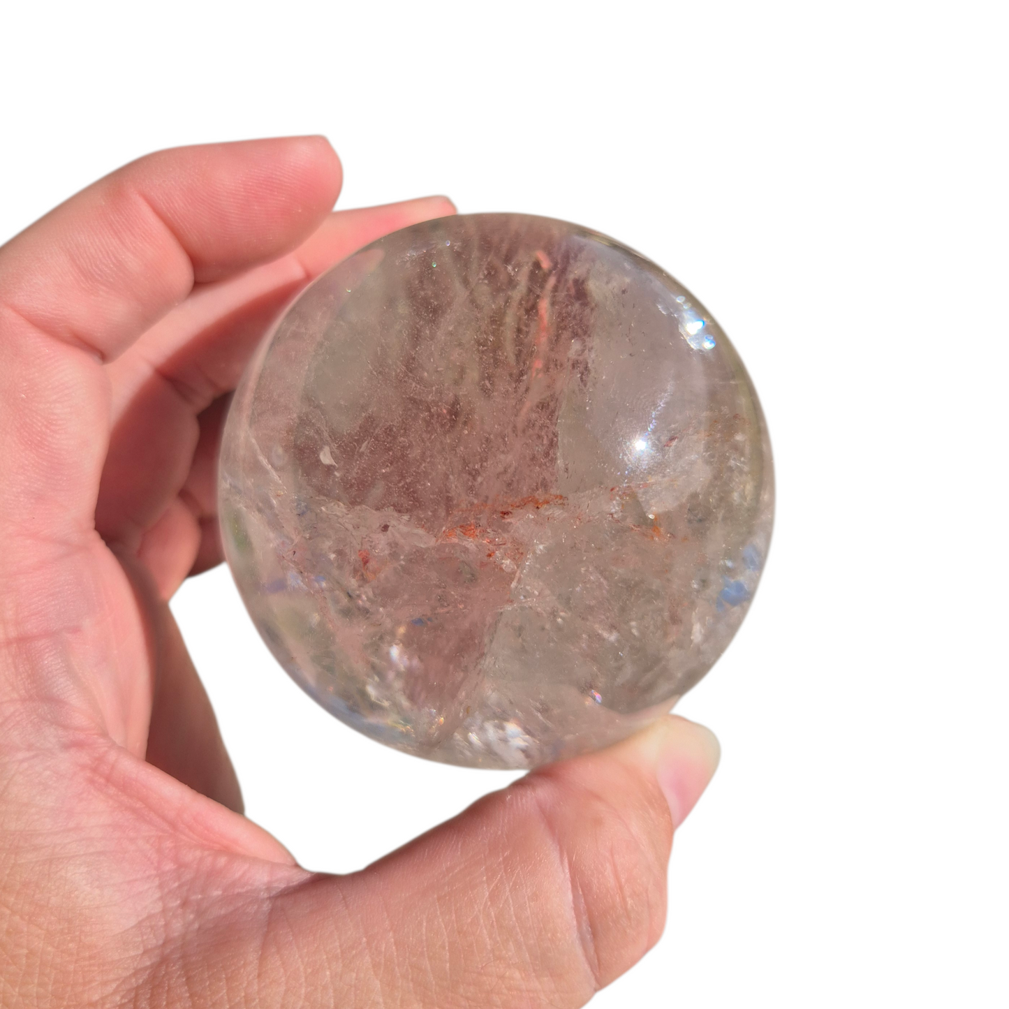Crystals - Clear Quartz Sphere (with Hematoid Quartz Inclusion)