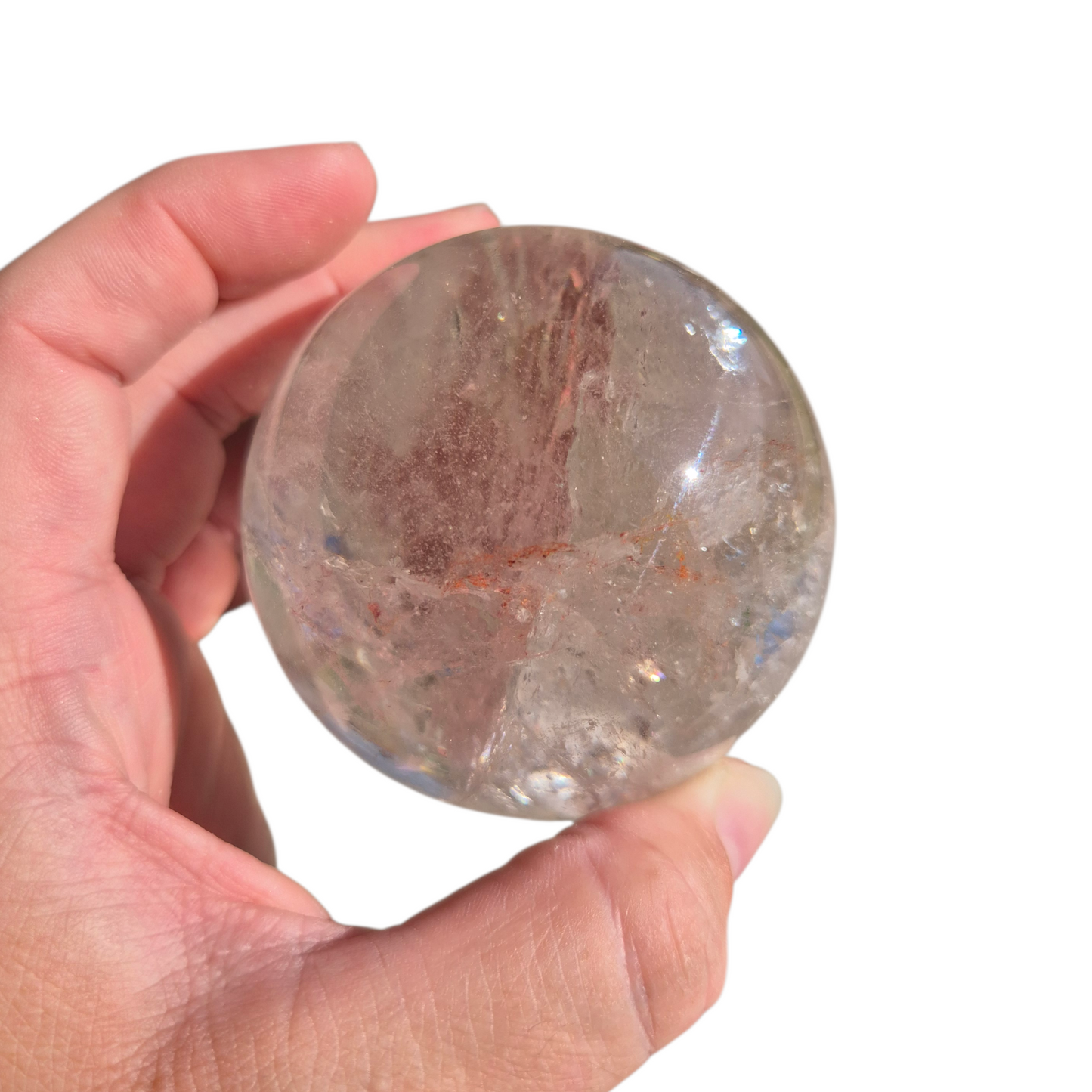 Crystals - Clear Quartz Sphere (with Hematoid Quartz Inclusion)