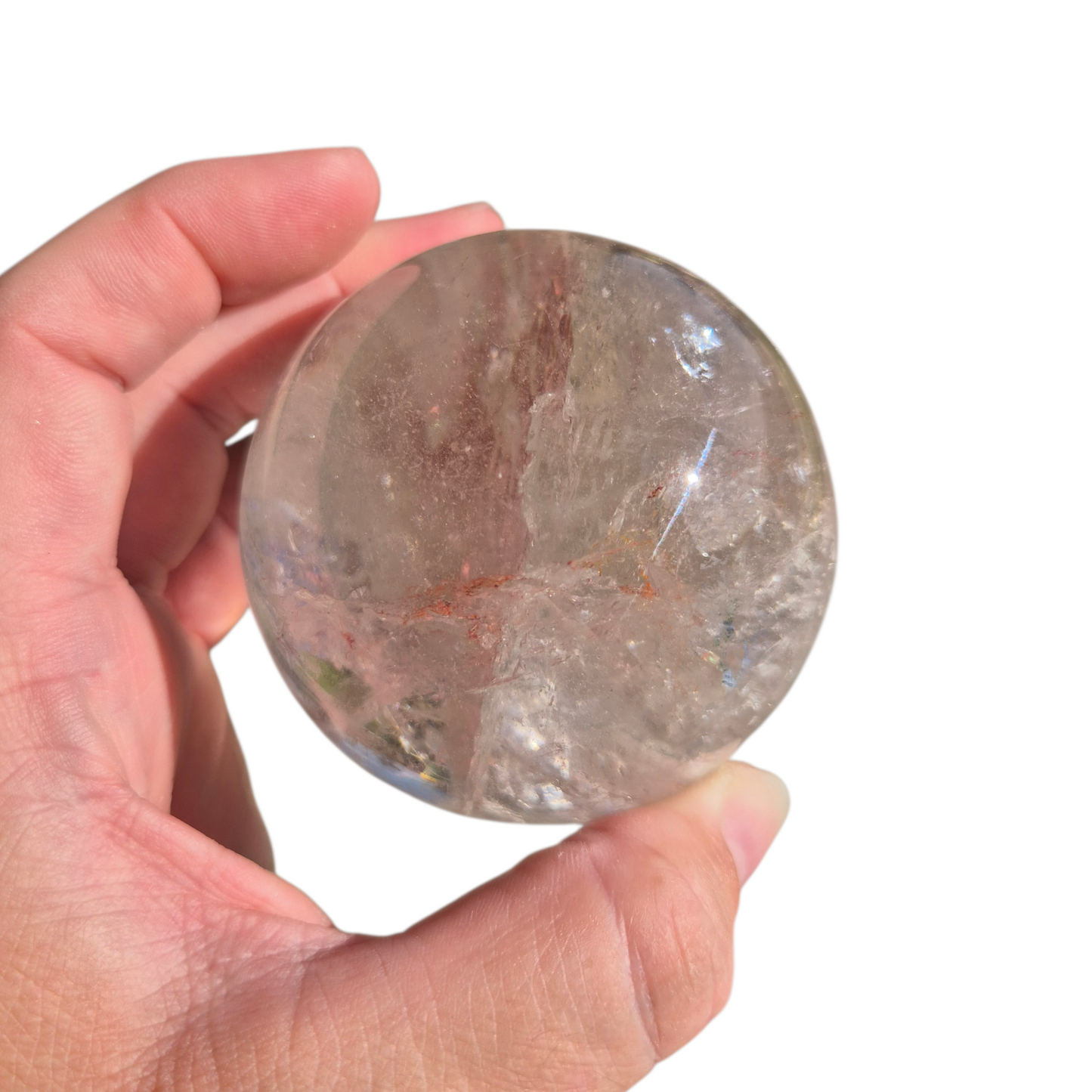 Crystals - Clear Quartz Sphere (with Hematoid Quartz Inclusion)