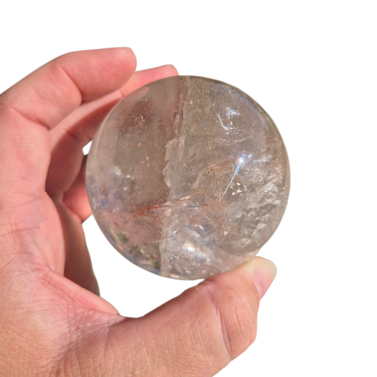 Crystals - Clear Quartz Sphere (with Hematoid Quartz Inclusion)