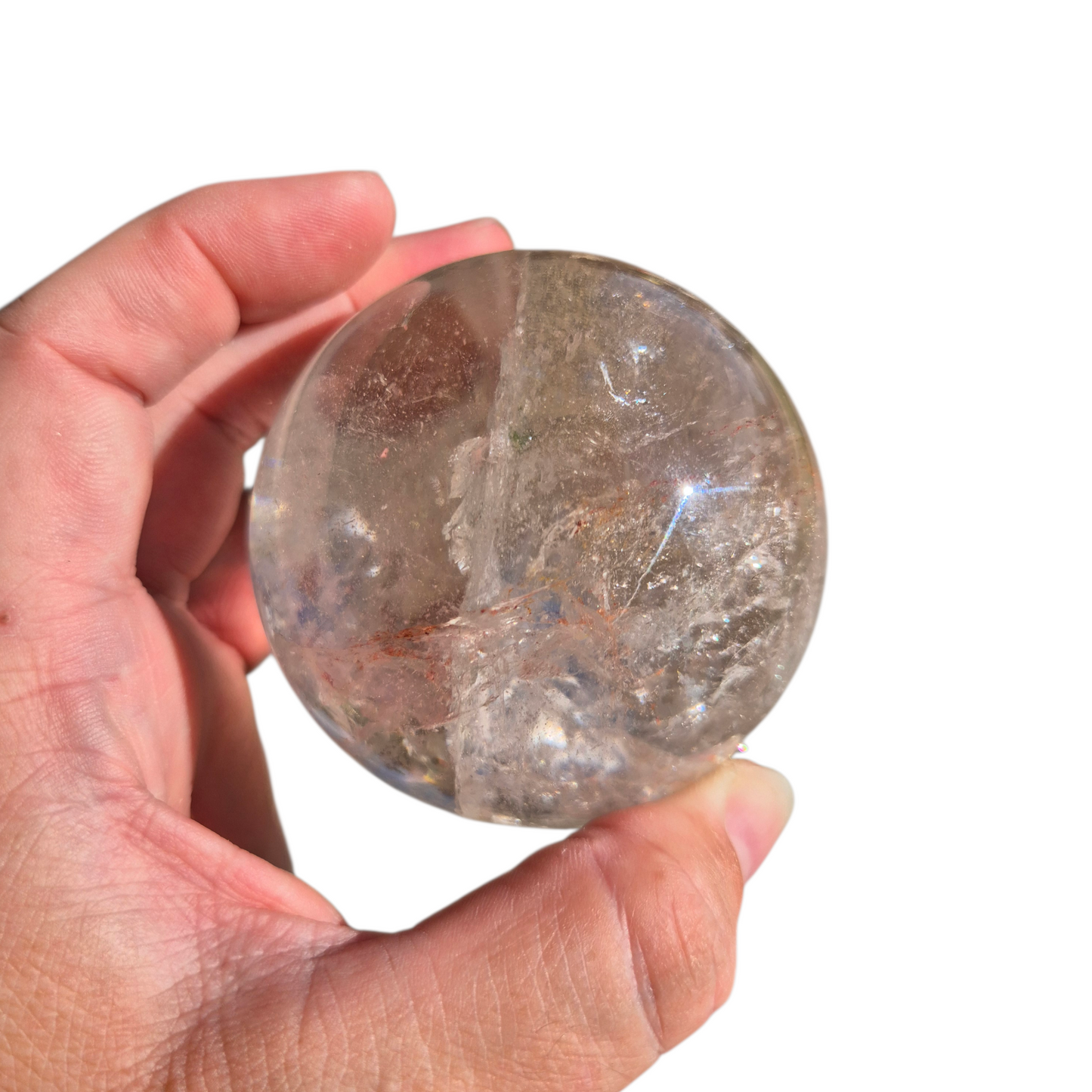 Crystals - Clear Quartz Sphere (with Hematoid Quartz Inclusion)