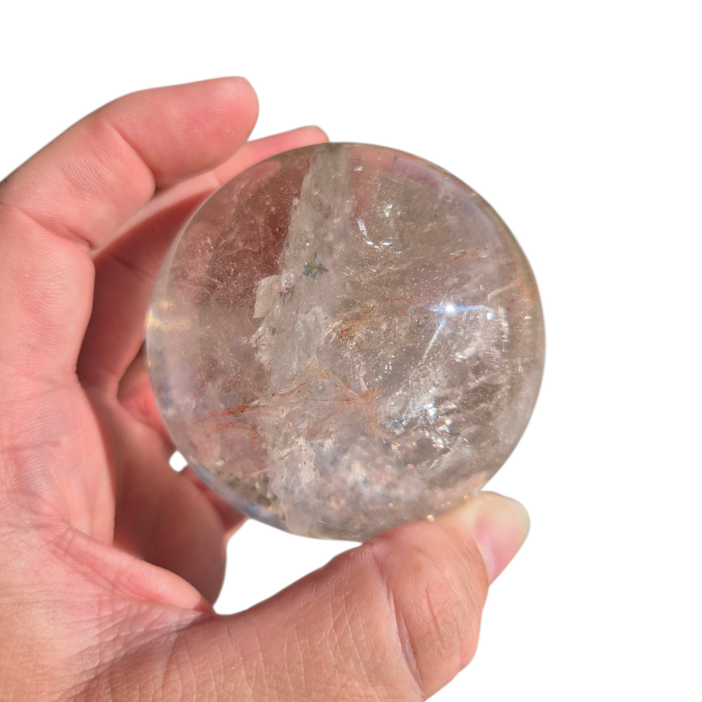Crystals - Clear Quartz Sphere (with Hematoid Quartz Inclusion)