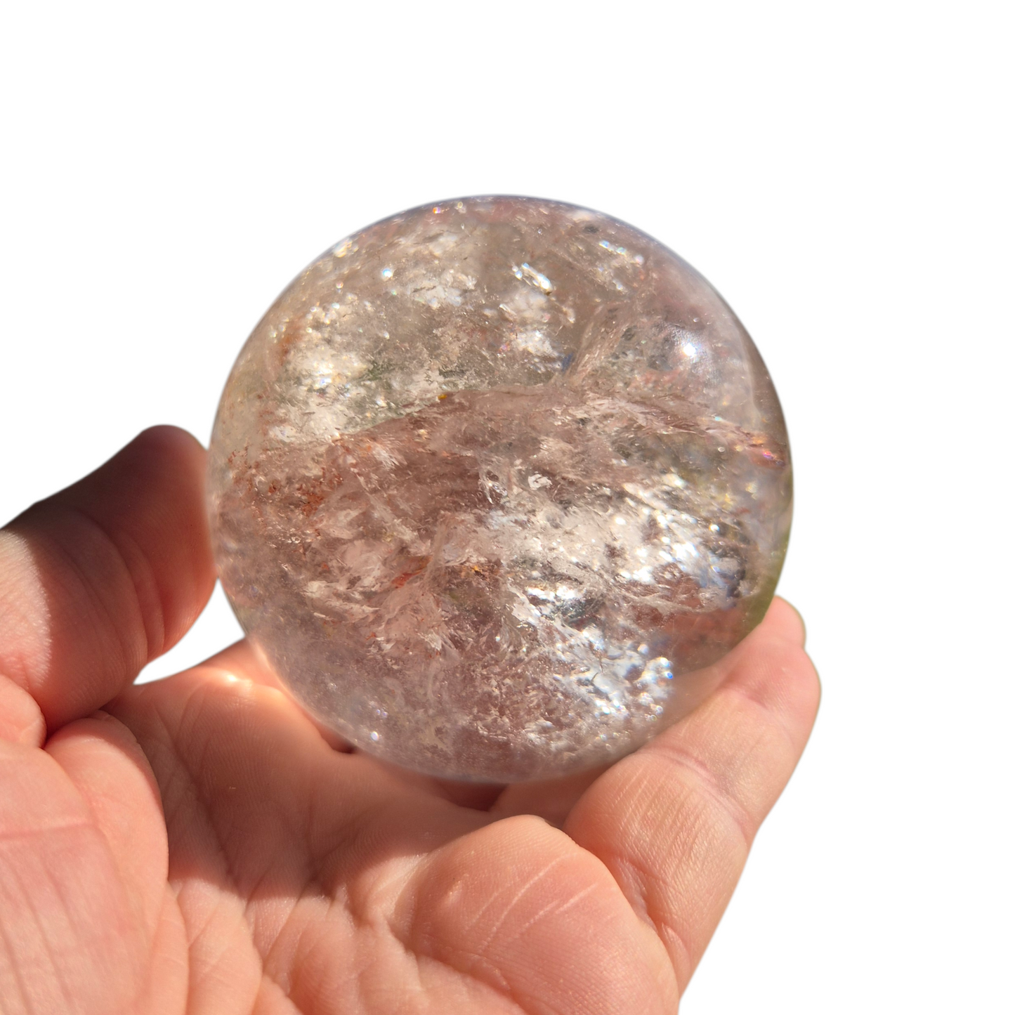 Crystals - Clear Quartz Sphere (with Hematoid Quartz Inclusion)