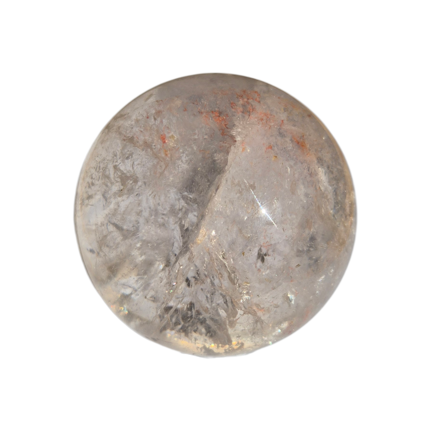 Crystals - Clear Quartz Sphere (with Hematoid Quartz Inclusion)