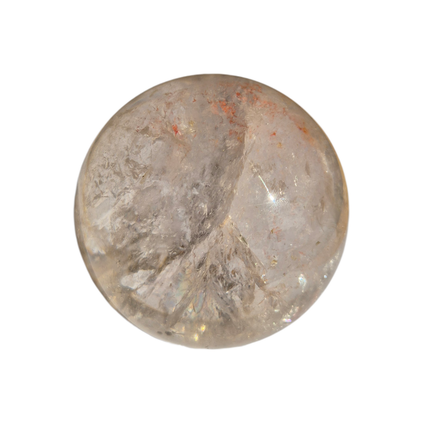 Crystals - Clear Quartz Sphere (with Hematoid Quartz Inclusion)