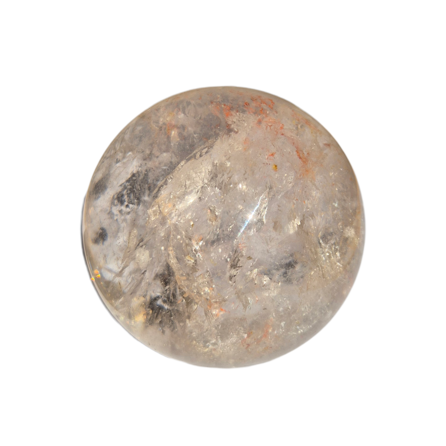 Crystals - Clear Quartz Sphere (with Hematoid Quartz Inclusion)