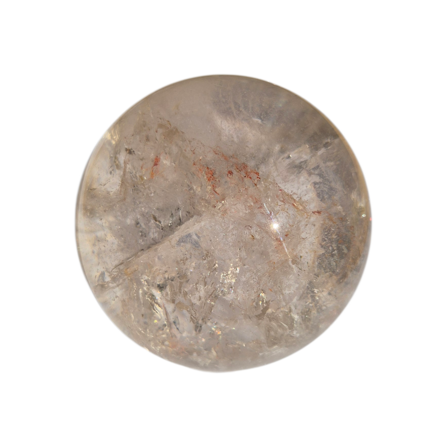 Crystals - Clear Quartz Sphere (with Hematoid Quartz Inclusion)