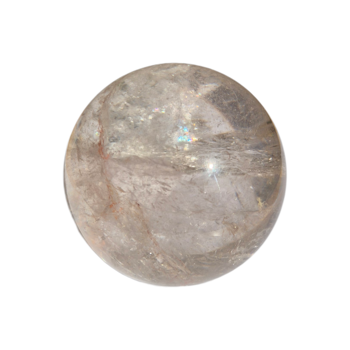 Crystals - Clear Quartz Sphere (with Hematoid Quartz Inclusion)