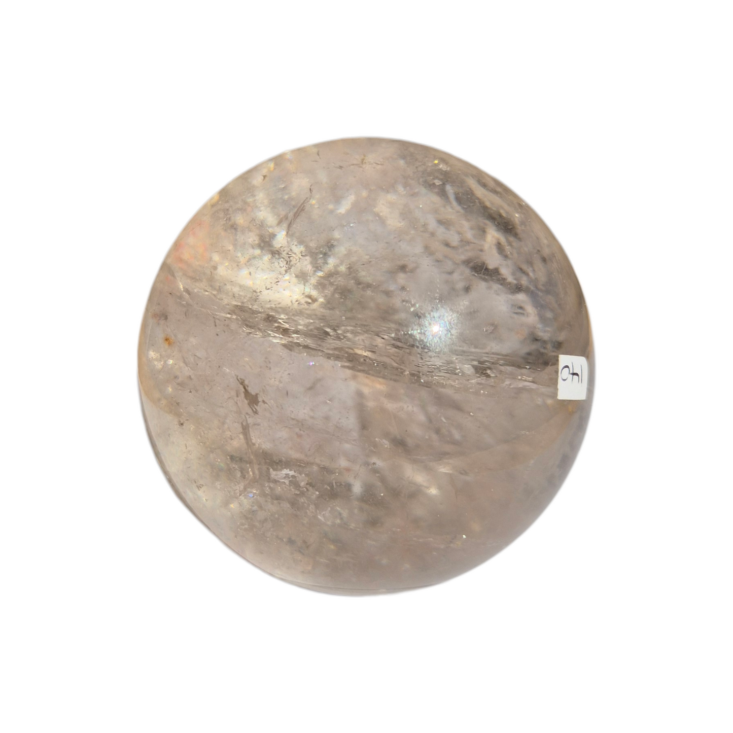 Crystals - Clear Quartz Sphere (with Hematoid Quartz Inclusion)