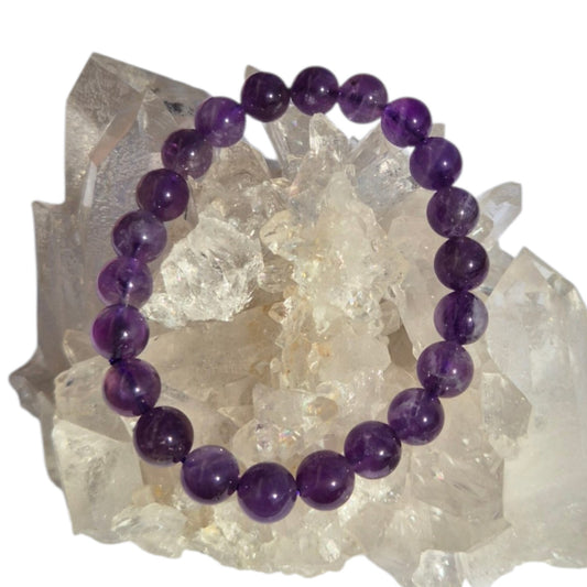 Crystals - Amethyst Bracelet (Round Bead)