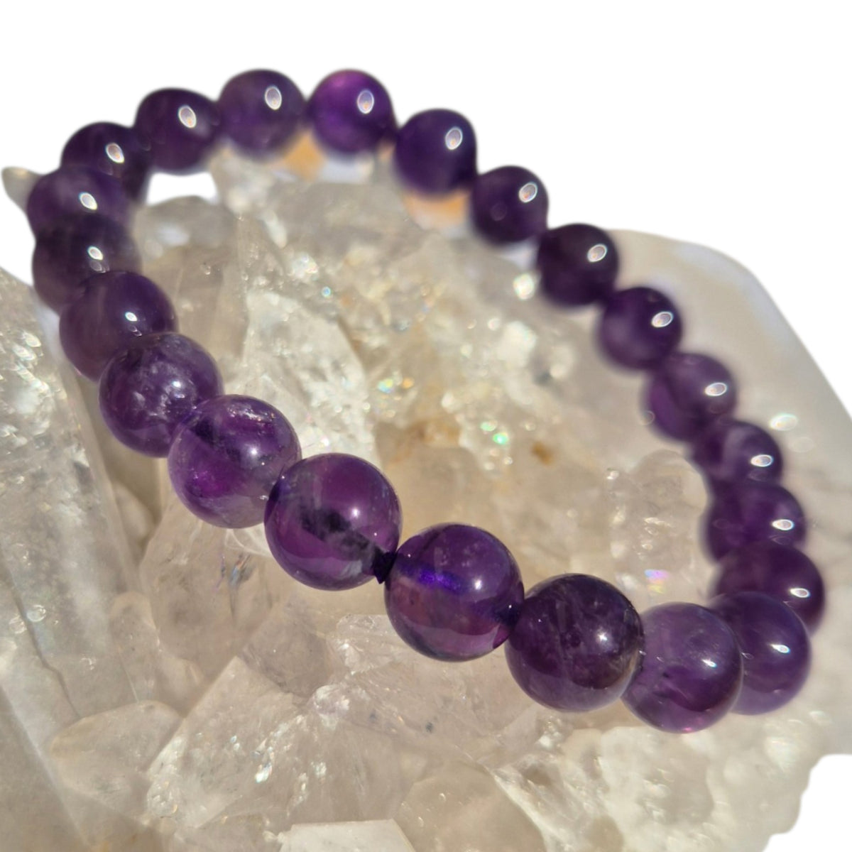 Crystals - Amethyst Bracelet (Round Bead)