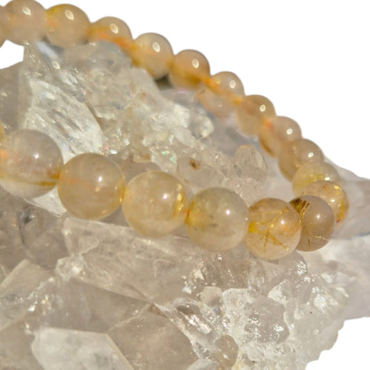 Crystals - Golden Rutile in Quartz Bracelet