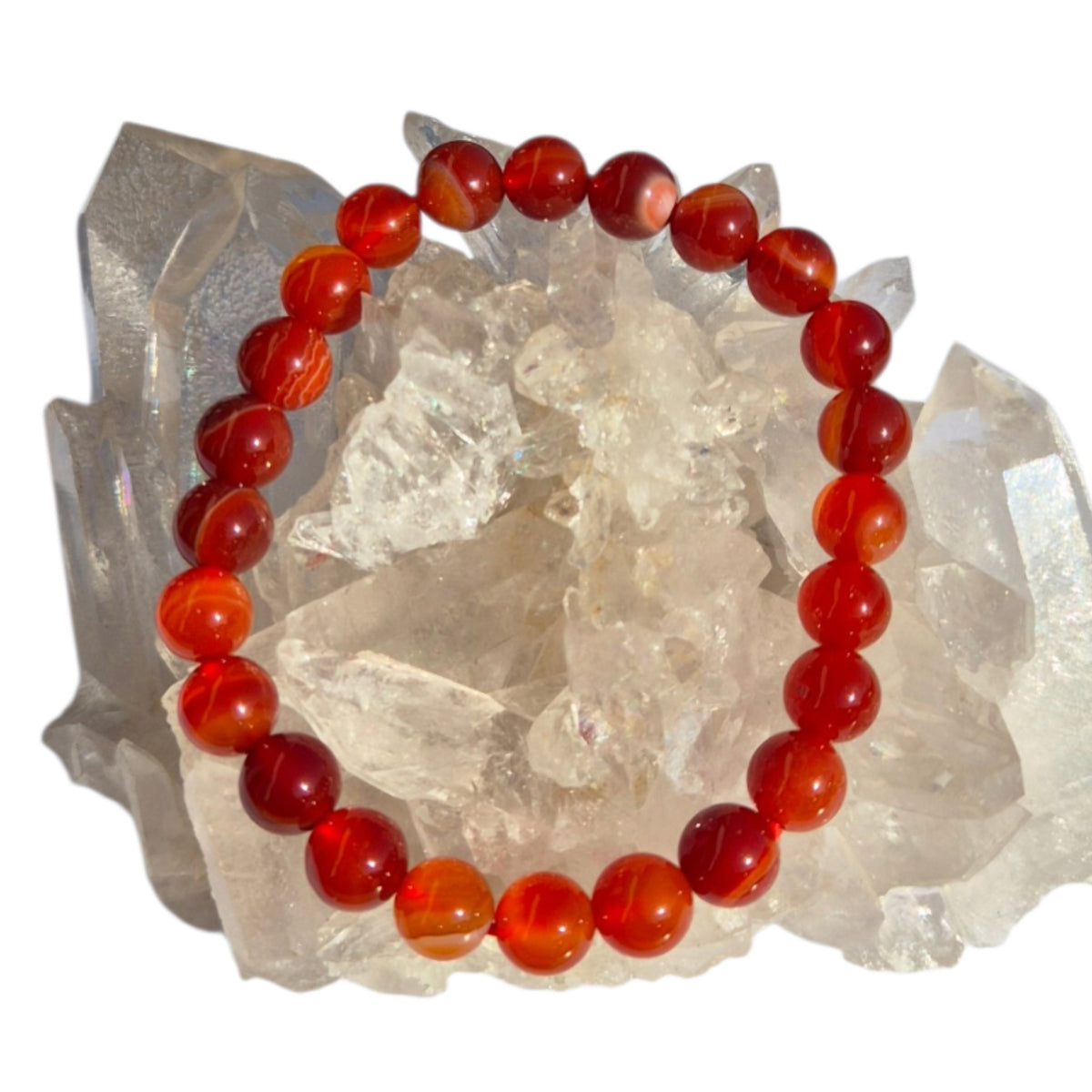 Crystals - Carnelian Bracelet (Round Bead)