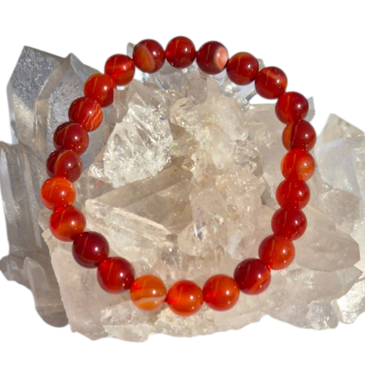 Crystals - Carnelian Bracelet (Round Bead)