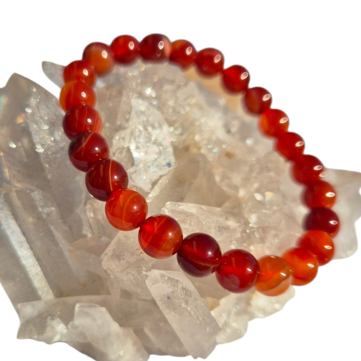 Crystals - Carnelian Bracelet (Round Bead)