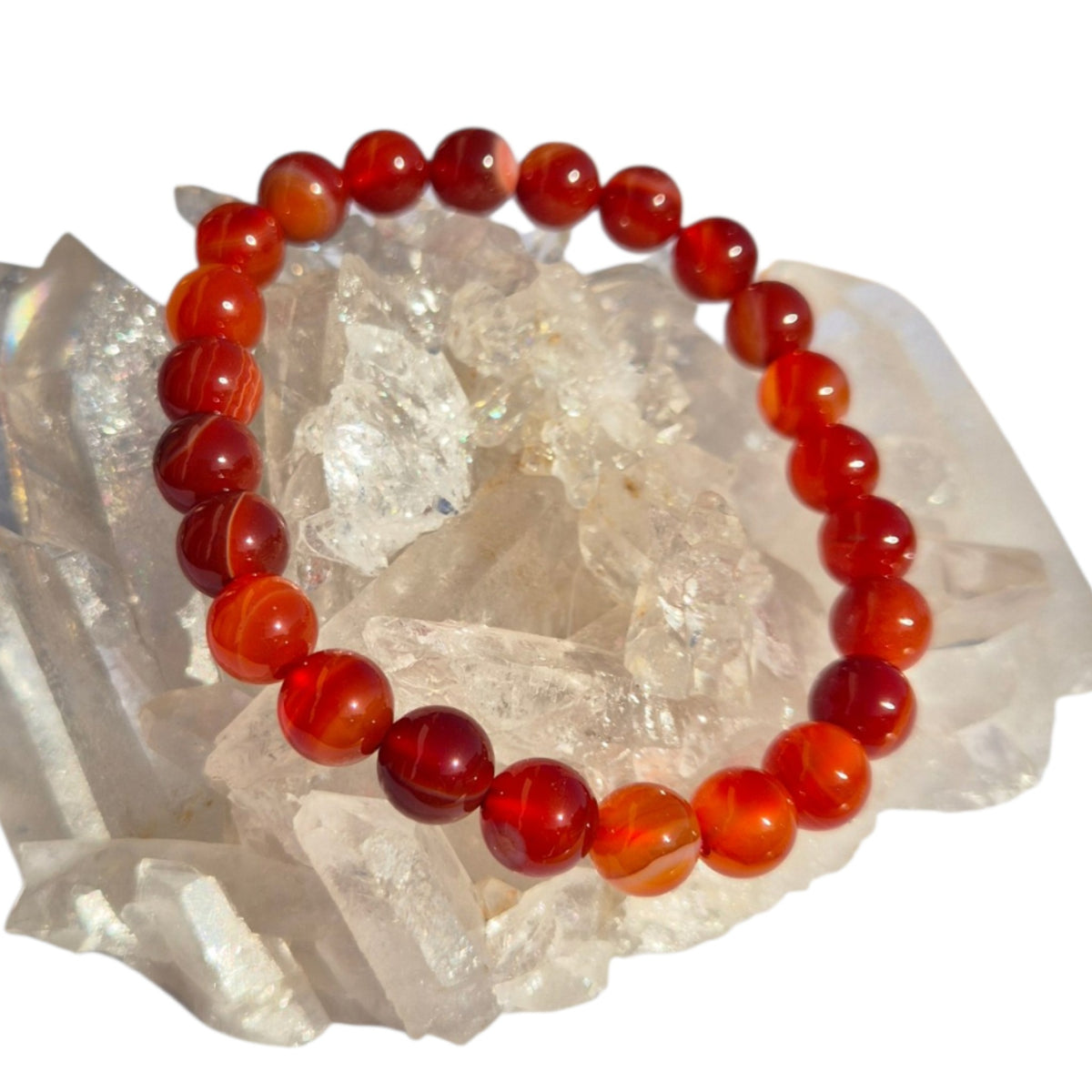 Crystals - Carnelian Bracelet (Round Bead)