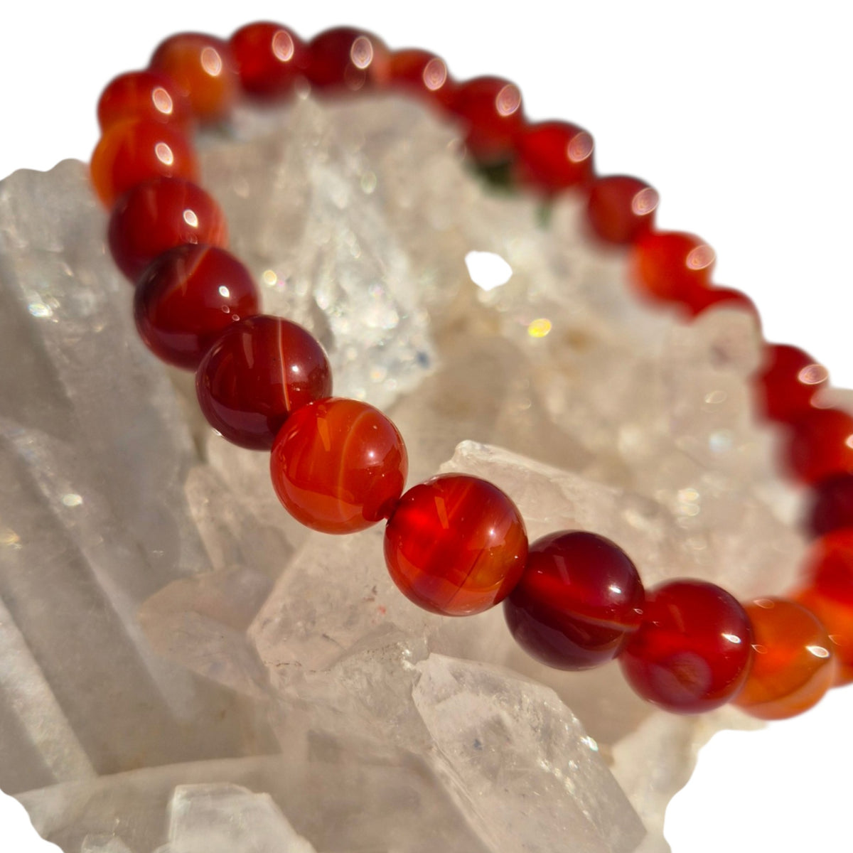 Crystals - Carnelian Bracelet (Round Bead)