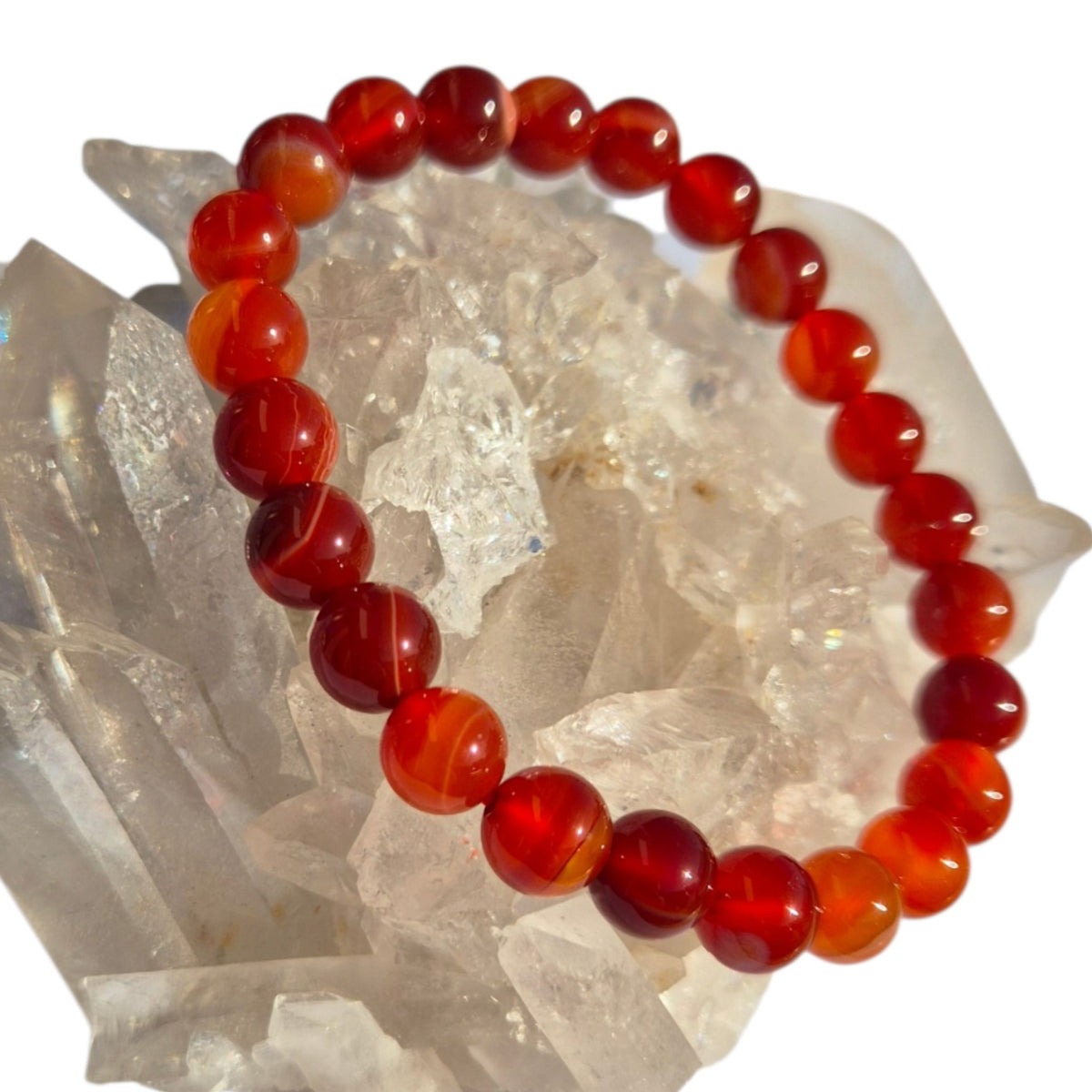 Crystals - Carnelian Bracelet (Round Bead)