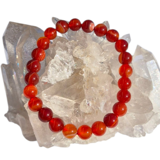 Crystals - Carnelian Bracelet (Round Bead)