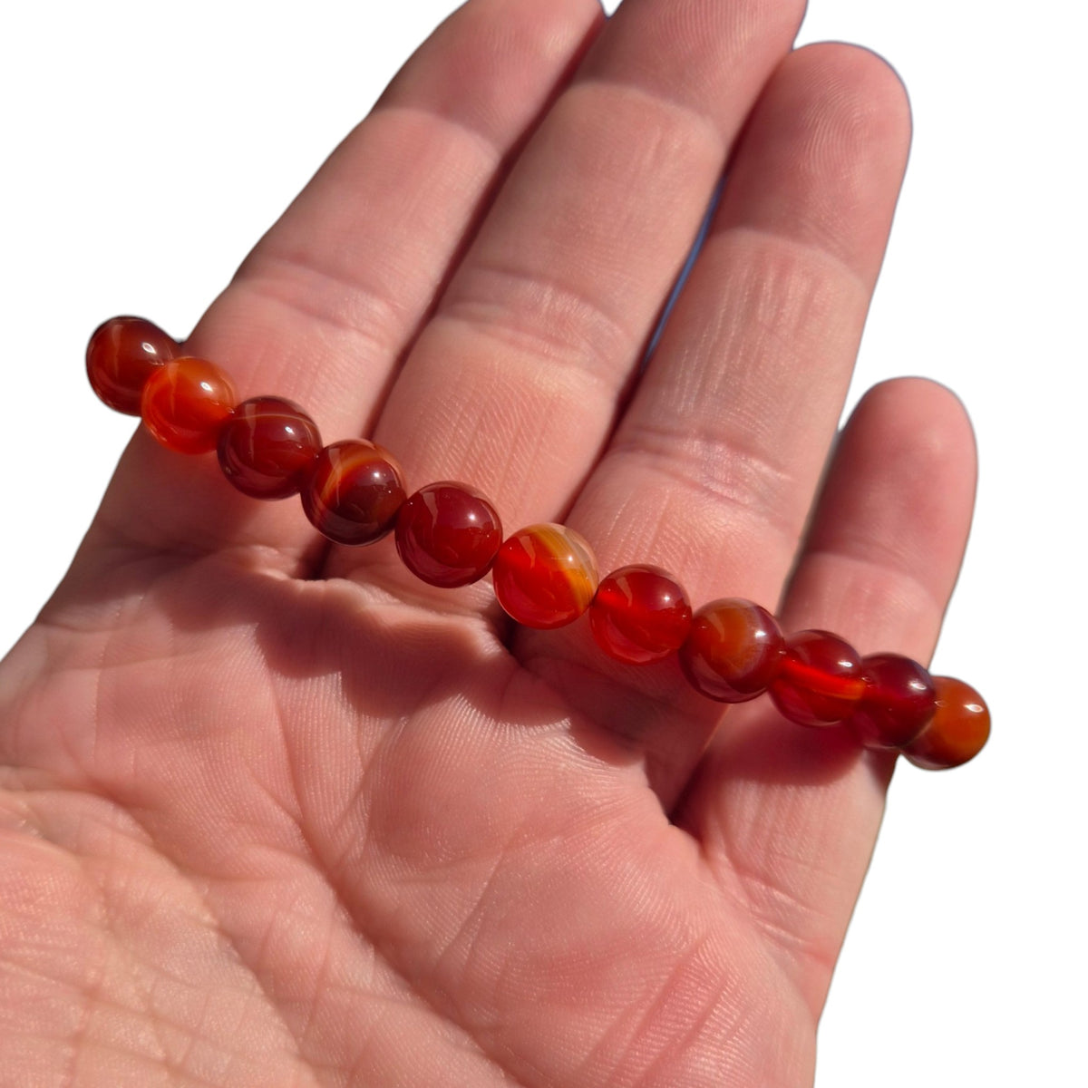 Crystals - Carnelian Bracelet (Round Bead)