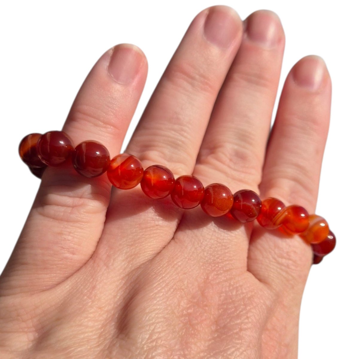Crystals - Carnelian Bracelet (Round Bead)