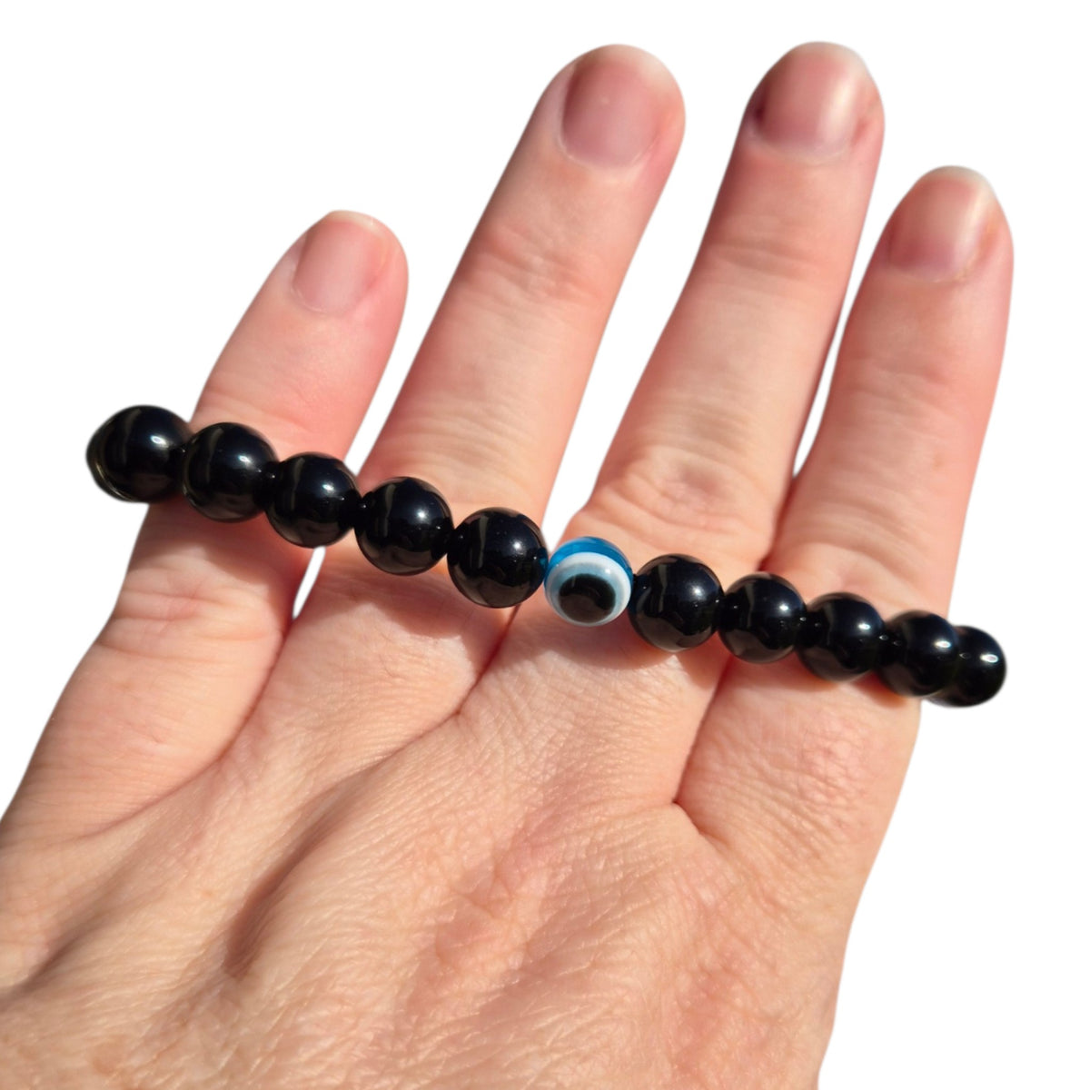 Crystals - Black Obsidian with Evil Eye Bracelet