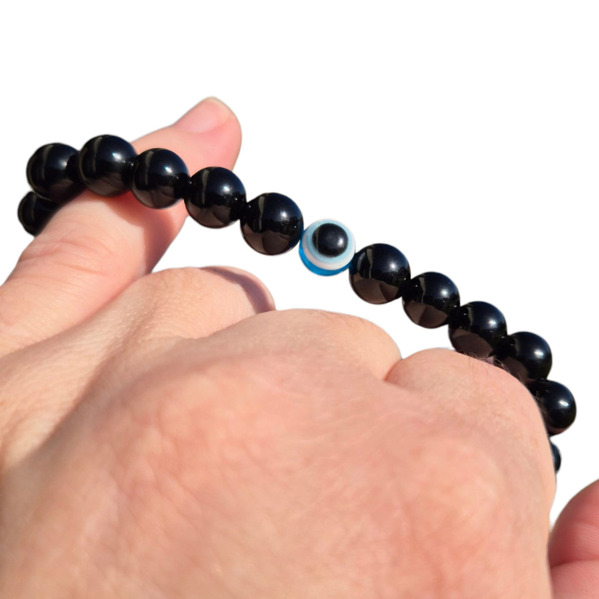 Crystals - Black Obsidian with Evil Eye Bracelet