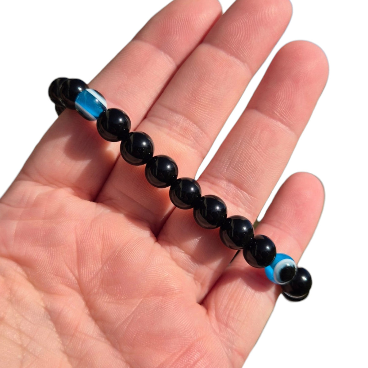 Crystals - Black Obsidian with Evil Eye Bracelet