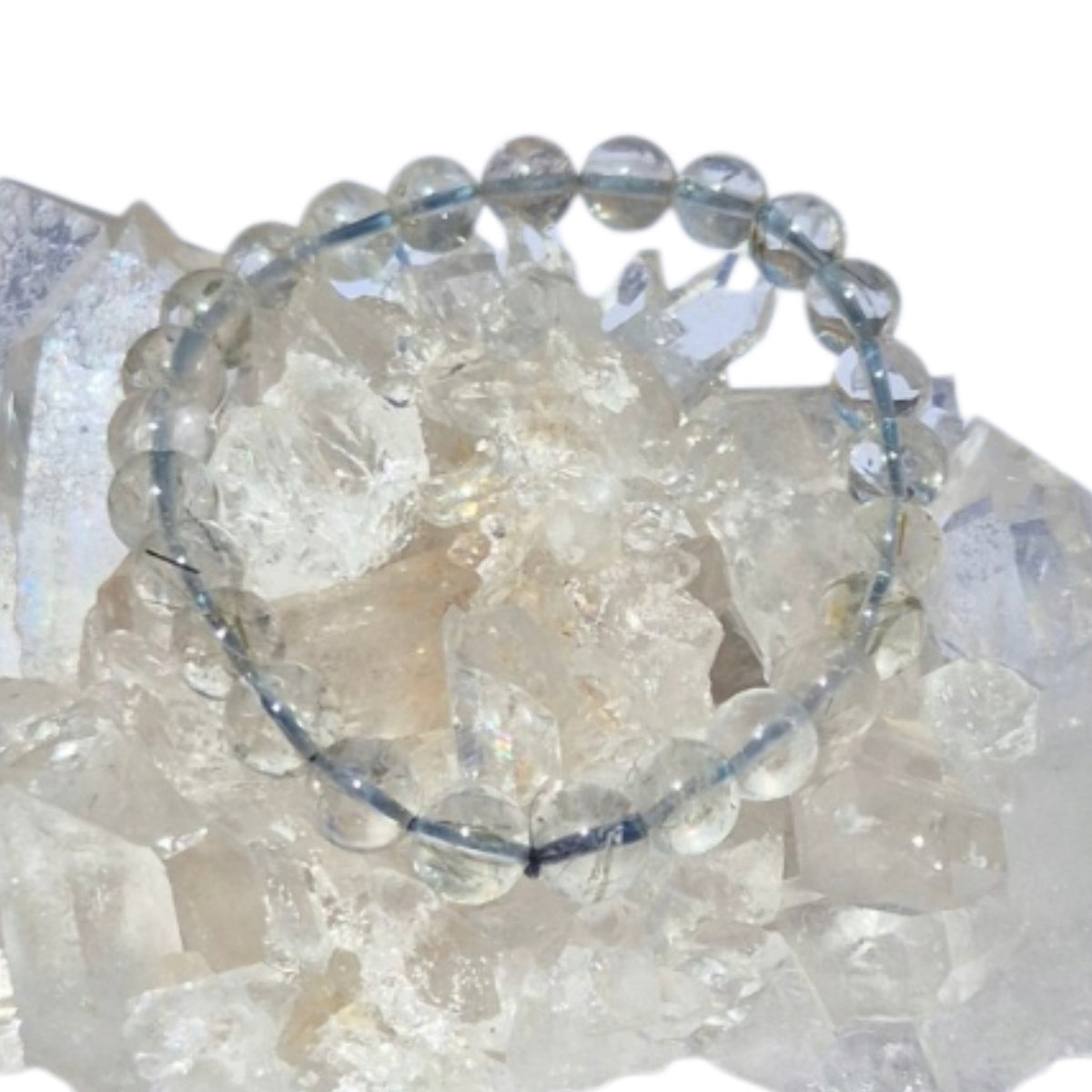 Crystals - Green Tourmalinated Quartz Bracelet