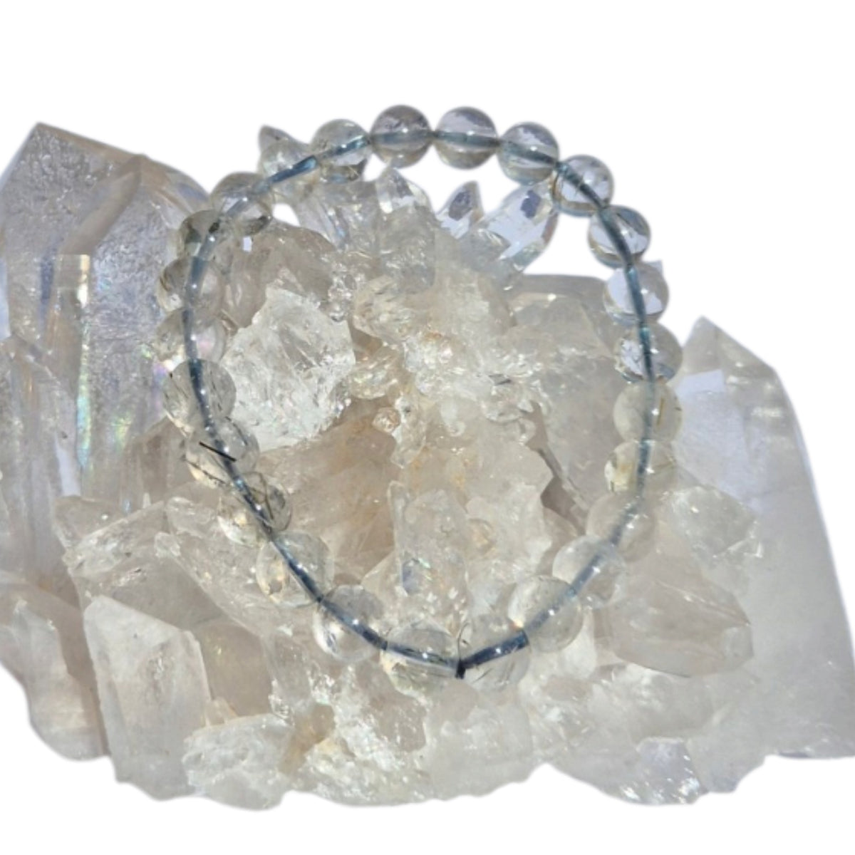 Crystals - Green Tourmalinated Quartz Bracelet