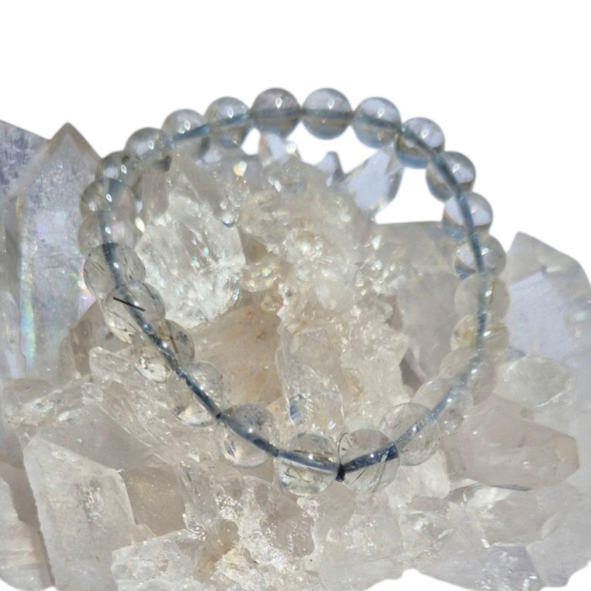 Crystals - Green Tourmalinated Quartz Bracelet